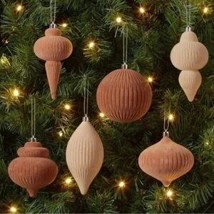 Target Wondershop Textured Ornament Set - Brown and Cream